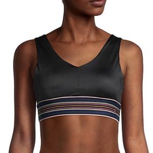 Splendid Rainbow Band Sports Bra In Black